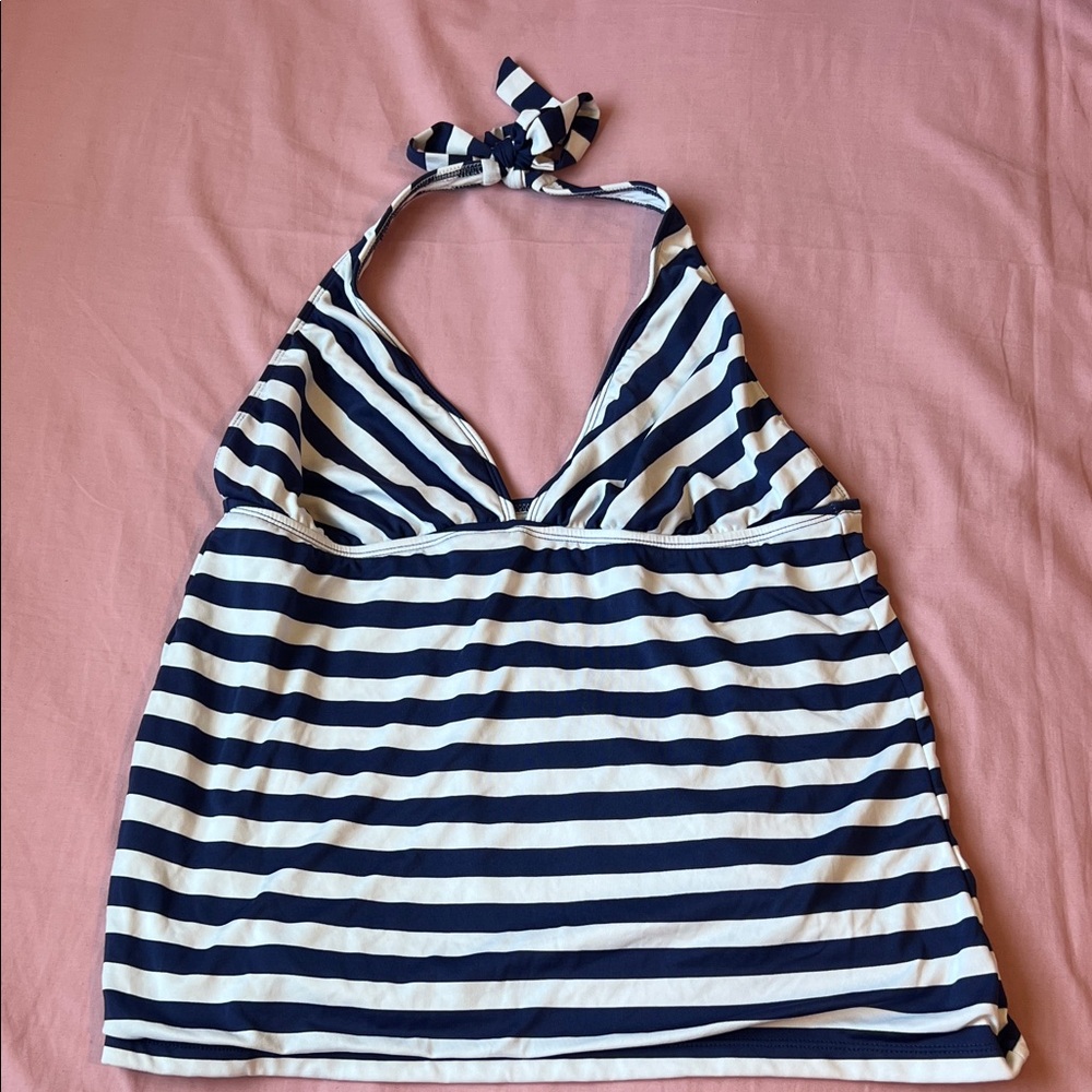 Navy and White Striped Halter Top